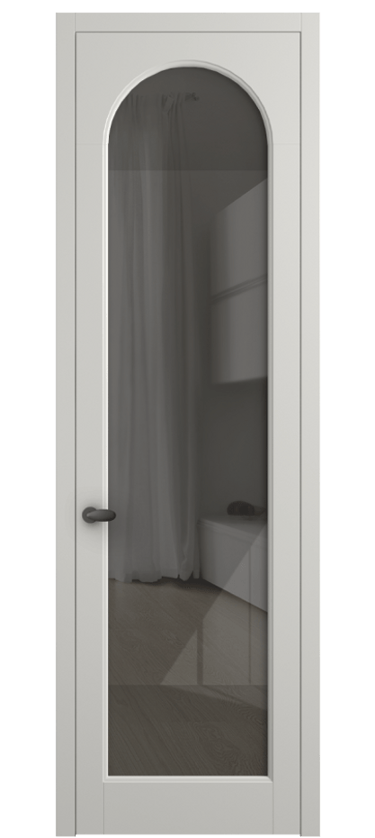 Межкомнатная дверь Палаццо 6804 Матовый серый Рефлективное серое стекло "Стопсол", калёное Цена 708300 AMD | Volhovec