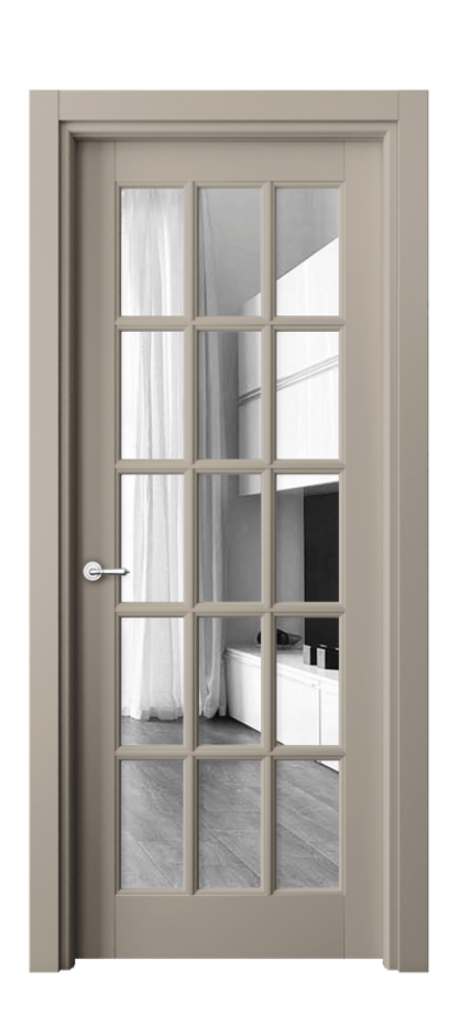 Межкомнатная дверь Тоскана Грильято 6311 Матовый бисквитный Двустороннее зеркало, триплекс Цена 790390 AMD | Volhovec