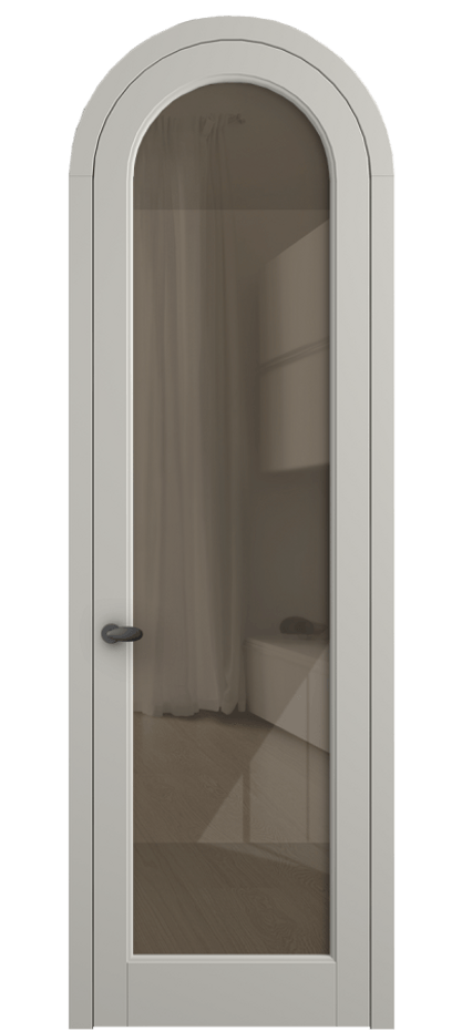 Межкомнатная дверь Палаццо 6814 Матовый тёплый серый Рефлективное бронзовое стекло "Стопсол", калёное Цена 898000 AMD | Volhovec