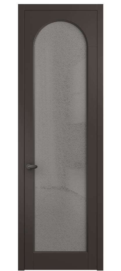 Межкомнатная дверь Палаццо 6804 Матовый антрацит Фактурное серое стекло "Лёд", триплекс Цена 694800 AMD | Volhovec