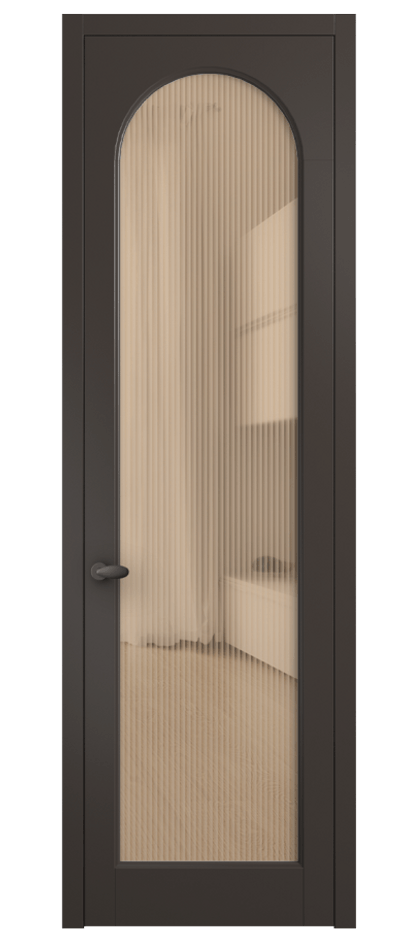 Межкомнатная дверь Палаццо 6804 Матовый антрацит Рифлёное оранжевое стекло "Мору", триплекс Цена 708300 AMD | Volhovec