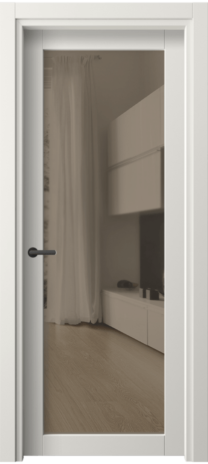 Межкомнатная дверь Нео 2102 ПЭТ белоснежный Прозрачное бронзовое стекло, триплекс Цена 77560 AMD | Volhovec