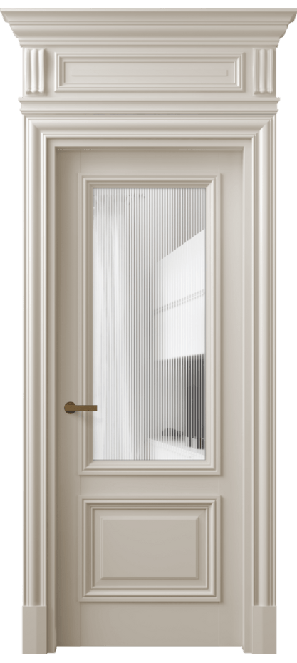 Межкомнатная дверь Антик 7302 Матовый светло-бежевый Рифлёное стекло "Дюна", триплекс Цена 1121590 AMD | Volhovec
