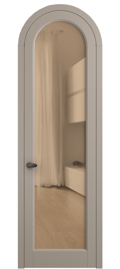 Межкомнатная дверь Палаццо 6814 Матовый бисквитный Прозрачное оранжевое стекло, триплекс Цена 125159 ₽ | Volhovec