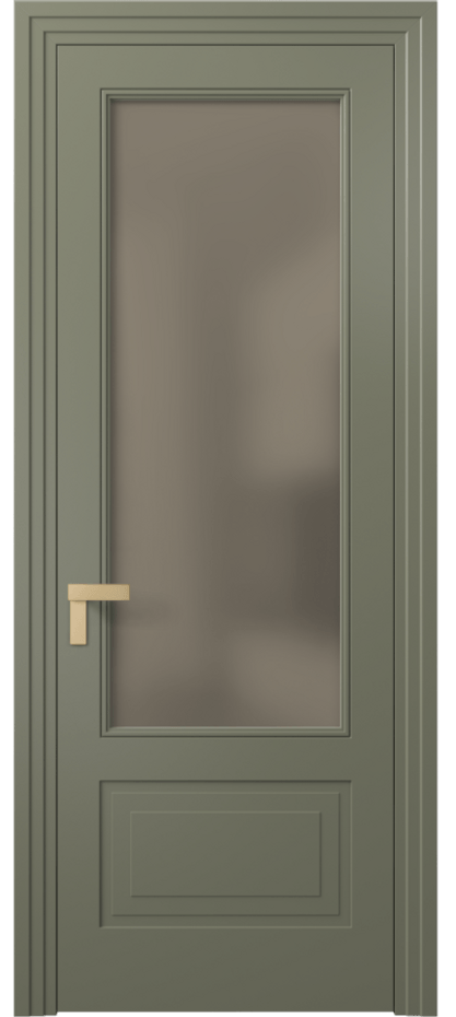 Межкомнатная дверь Rocca 8342 Матовый оливковый тёмный Сатинированное бронзовое стекло, триплекс, 8 мм Цена 525351 AMD | Volhovec