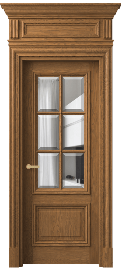 Межкомнатная дверь Антик 7312 Дуб пряный матовый Прозрачное стекло с фацетом Цена 1983741 AMD | Volhovec