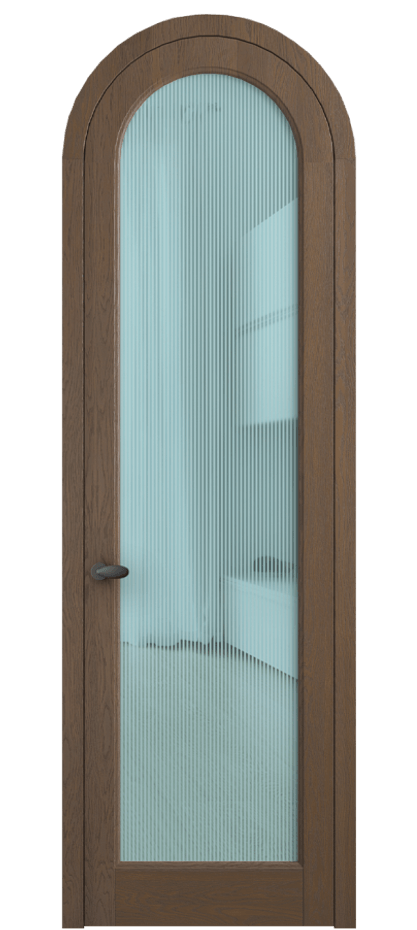 Межкомнатная дверь Палаццо 6814 Дуб туманный матовый Рифлёное голубое стекло "Дюна", триплекс Цена 1432100 AMD | Volhovec