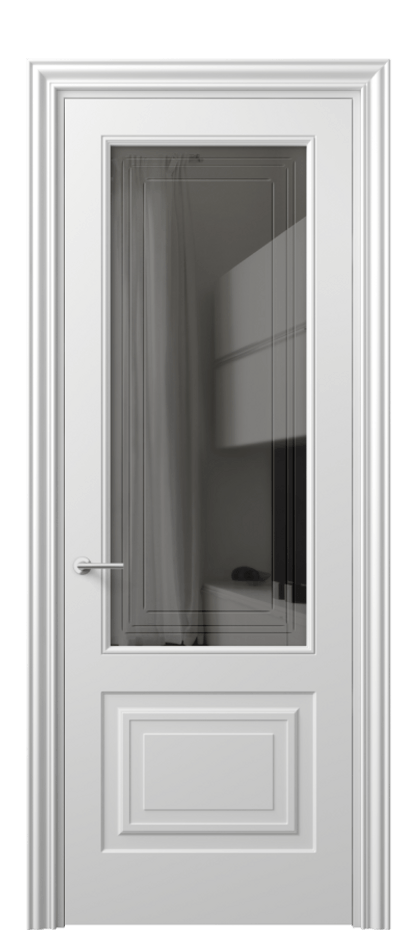 Дверь межкомнатная Mascot 8452 Матовый белоснежный Прозрачное серое стекло с гравировкой "Грани", триплекс Фигурный наличник МБЛ Цена 445100 AMD Наличники уже входят в базовый комплект. Фабрика дверей Волховец 8 (800) 551 43 19 Межкомнатная дверь Mascot 8452 Матовый белоснежный Прозрачное серое стекло с гравировкой "Грани", триплекс Цена 445100 AMD | Volhovec