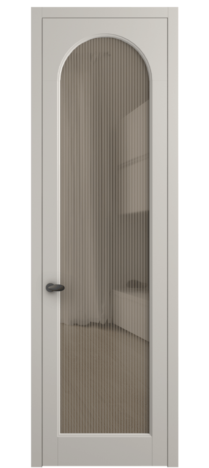 Межкомнатная дверь Палаццо 6804 Матовый облачно-серый Рифлёное бронзовое стекло "Moru", триплекс Цена 708300 AMD | Volhovec