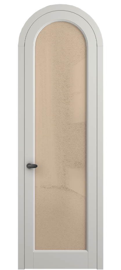 Межкомнатная дверь Палаццо 6814 Матовый серый Фактурное оранжевое стекло "Лёд", триплекс Цена 884500 AMD | Volhovec