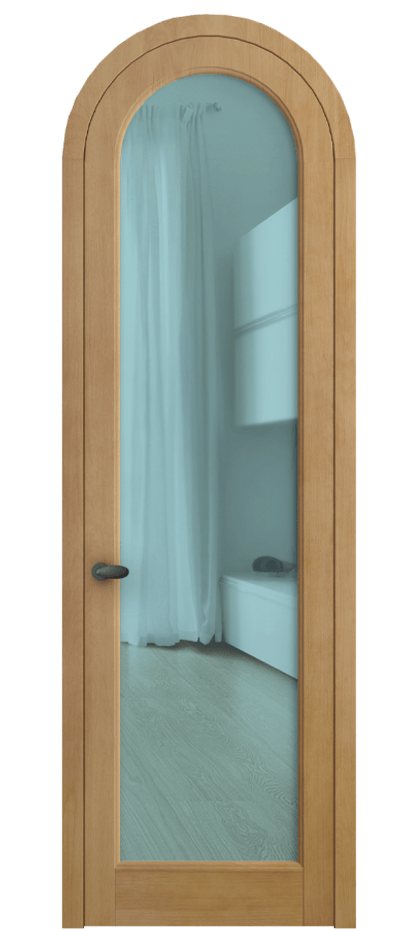 Межкомнатная дверь Палаццо 6814 Бук натуральный матовый Прозрачное голубое стекло, триплекс Цена 1182500 AMD | Volhovec