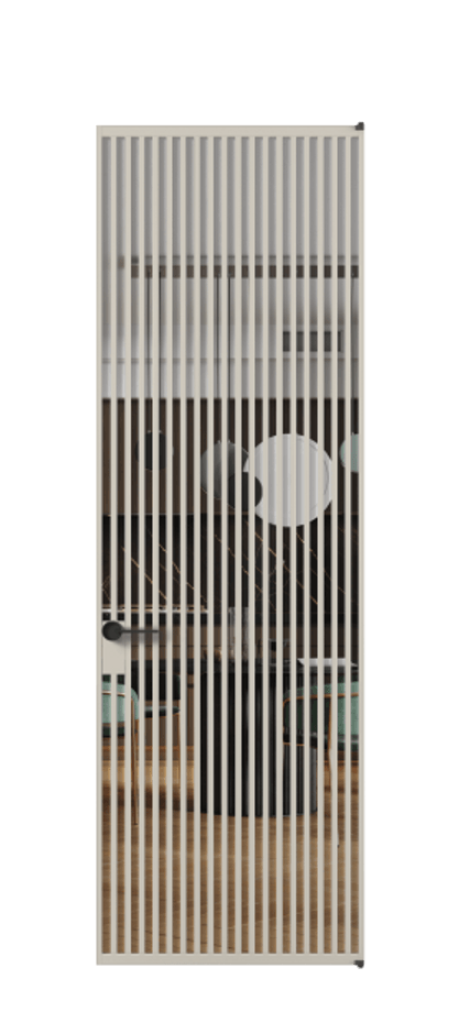 Алюминиевая дверь АЛПЛ040.06 Алюминий светло-бежевый Прозрачное стекло "Crystal Vision", калёное, 6 мм Цена 1234500  | Volhovec