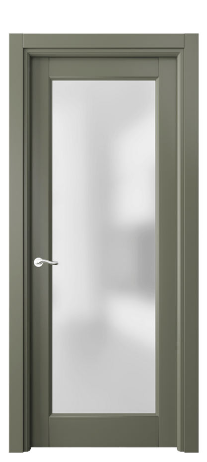 Межкомнатная дверь Лигнум 0700 Матовый оливковый тёмный Сатинированное стекло Цена 667650 AMD | Volhovec