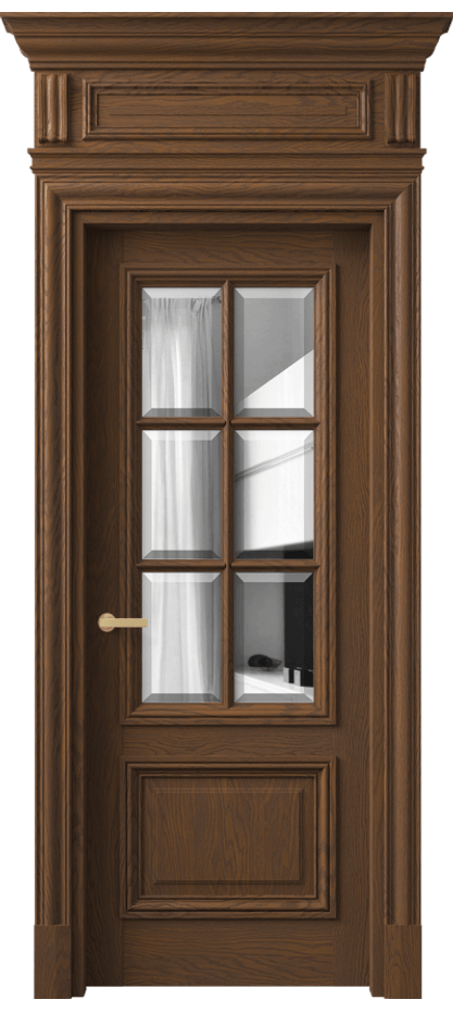 Межкомнатная дверь Антик 7312 Дуб каштановый матовый Двустороннее зеркало с фацетом, триплекс Цена 1997230 AMD | Volhovec