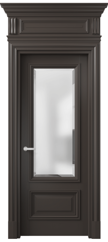 Межкомнатная дверь Антик 7306 Матовый антрацит Сатинированное стекло с фацетом Цена 1103720 AMD | Volhovec