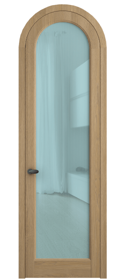 Межкомнатная дверь Палаццо 6814 Дуб соломенный матовый Рифлёное голубое стекло "Дюна", триплекс Цена 1432100 AMD | Volhovec