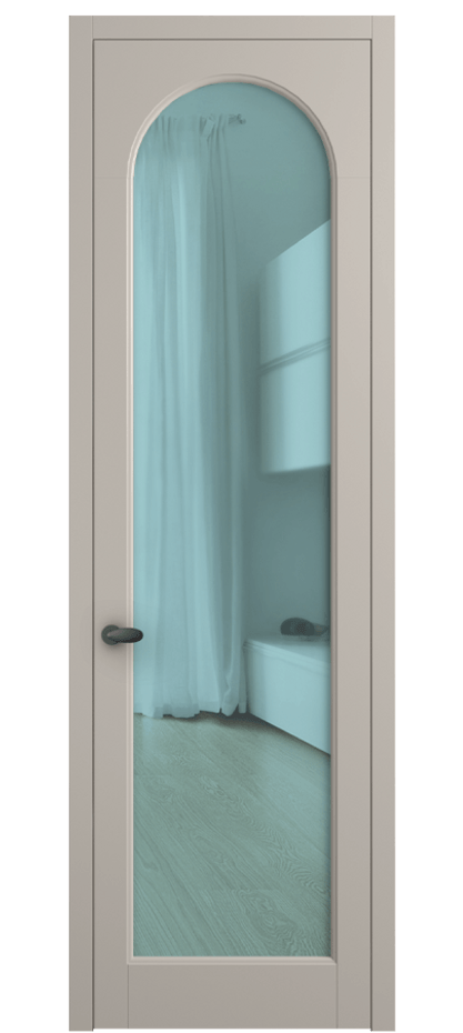 Межкомнатная дверь Палаццо 6804 Матовый светло-бежевый Прозрачное голубое стекло, триплекс Цена 654400 AMD | Volhovec