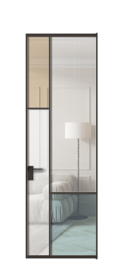 Межкомнатная дверь Mosaic АЛПЛ041.13 Алюминий антрацит Комбинация стекол Группы 1 и Группы 3 Цена 127772 ₽ | Volhovec