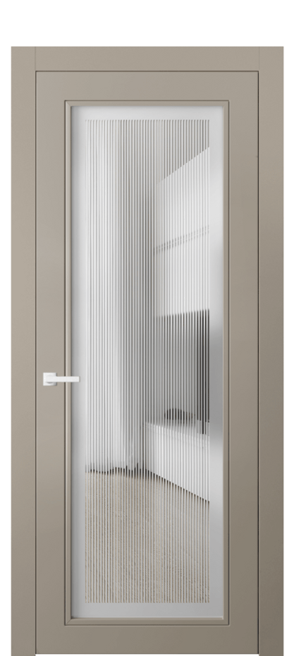 Межкомнатная дверь Neo Classic 8000 Матовый бисквитный Сатинированное с гравировкой "Каннелюры", триплекс Цена 564470 AMD | Volhovec