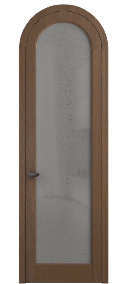 Межкомнатная дверь Палаццо 6814 Дуб каштановый матовый Фактурное серое стекло "Лёд", триплекс Цена 1461100 AMD | Volhovec