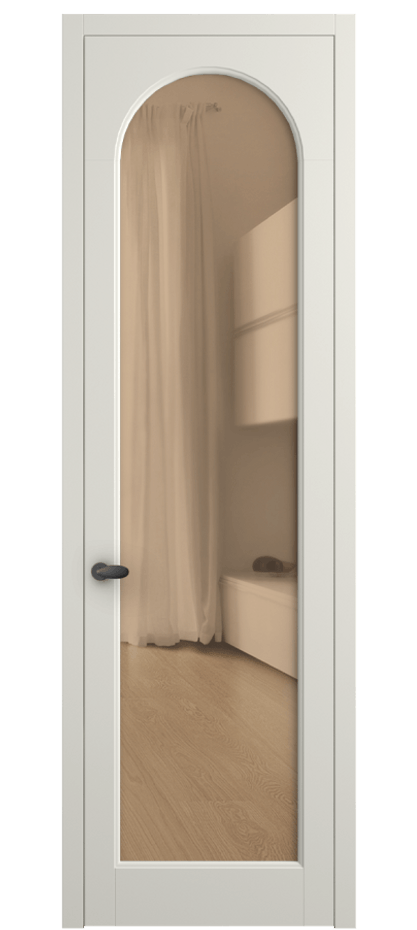 Межкомнатная дверь Палаццо 6804 Матовый жемчужный Прозрачное оранжевое стекло, триплекс Цена 654400 AMD | Volhovec