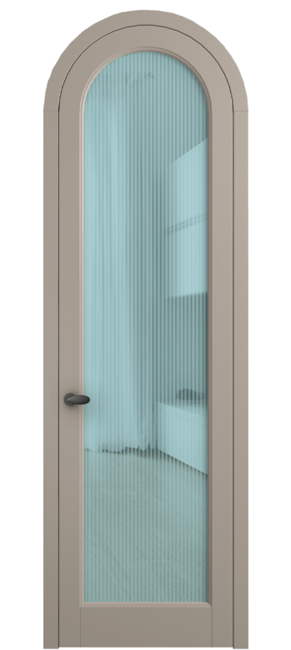 Межкомнатная дверь Palazzo 6814 Матовый бисквитный Рифлёное голубое стекло "Moru", триплекс Цена 898000 AMD | Volhovec