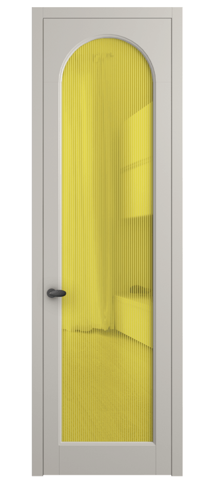 Межкомнатная дверь Палаццо 6804 Матовый облачно-серый Рифлёное желтое стекло "Дюна", триплекс Цена 694800 AMD | Volhovec