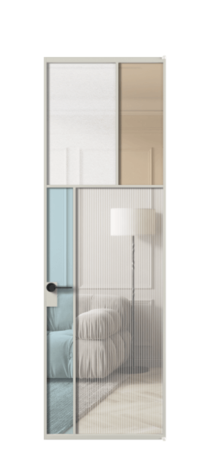 Межкомнатная дверь Mosaic АЛПЛ041.22 Алюминий тёплый серый Комбинация стекол Группы 1 и Группы 3 Цена 241830 сом | Volhovec