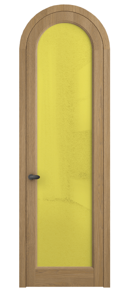 Межкомнатная дверь Палаццо 6814 Дуб пшеничный матовый Фактурное жёлтое стекло "Лёд", триплекс Цена 1461100 AMD | Volhovec