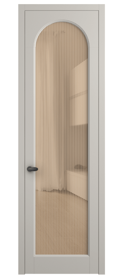 Межкомнатная дверь Палаццо 6804 Матовый облачно-серый Рифлёное оранжевое стекло "Moru", триплекс Цена 708300 AMD | Volhovec