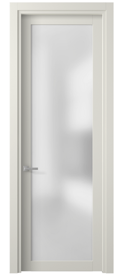 Межкомнатная дверь Planum 2102 Матовый жемчужный Сатинированное стекло Цена 256270 AMD | Volhovec