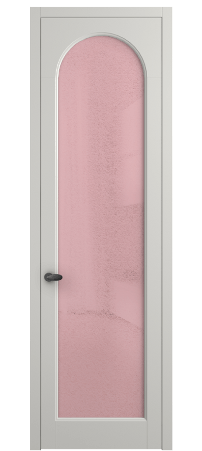 Межкомнатная дверь Палаццо 6804 Матовый серый Фактурное розовое стекло "Лёд", триплекс Цена 5400 AZE | Volhovec