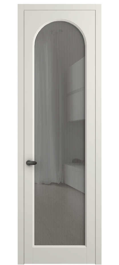 Межкомнатная дверь Палаццо 6804 Матовый жемчужный Рифлёное серое стекло "Дюна", триплекс Цена 694800 AMD | Volhovec