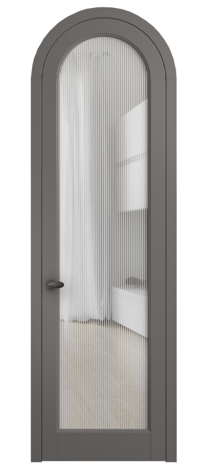 Межкомнатная дверь Палаццо 6814 Матовый классический серый Рифлёное стекло "Дюна", триплекс Цена 884500 AMD | Volhovec