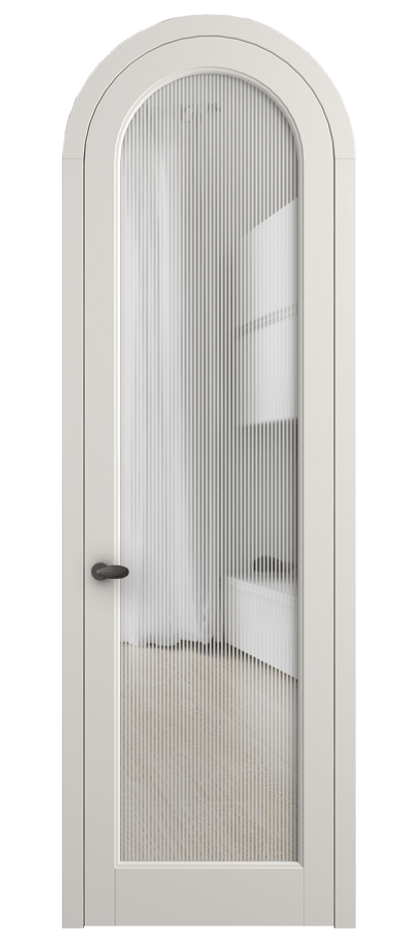 Межкомнатная дверь Палаццо 6814 Матовый пудровый белый Рифлёное стекло "Дюна", триплекс Цена 905400 AMD | Volhovec