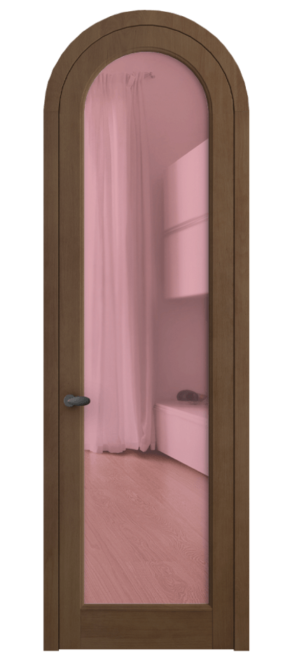 Межкомнатная дверь Palazzo 6814 Бук тёмный матовый Прозрачное розовое стекло, триплекс Цена 1158200 AMD | Volhovec
