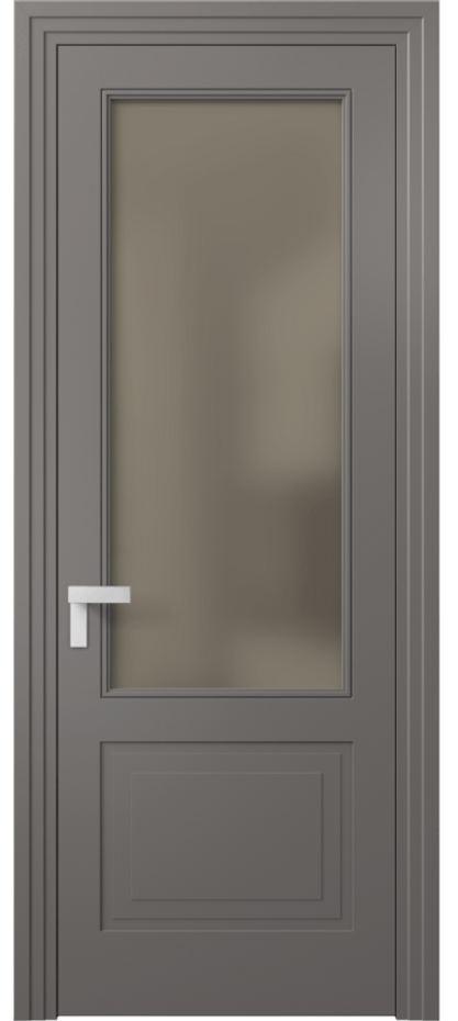 Межкомнатная дверь Rocca 8352 Матовый классический серый Сатинированное бронзовое стекло, триплекс Цена 420280 AMD | Volhovec