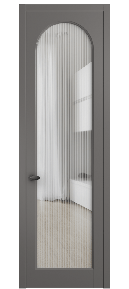 Межкомнатная дверь Palazzo 6804 Матовый классический серый Рифлёное стекло "Moru", триплекс Цена 20131310 so'm | Volhovec