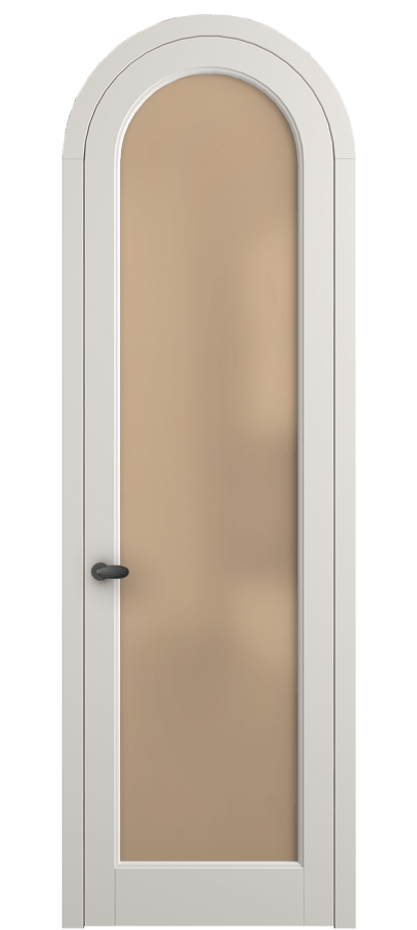 Межкомнатная дверь Палаццо 6814 Матовый пудровый белый Сатинированное оранжевое стекло, триплекс Цена 865000 AMD | Volhovec