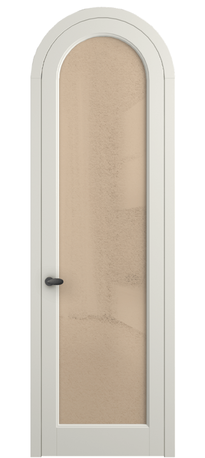 Межкомнатная дверь Палаццо 6814 Матовый жемчужный Фактурное оранжевое стекло "Лёд", триплекс Цена 884500 AMD | Volhovec