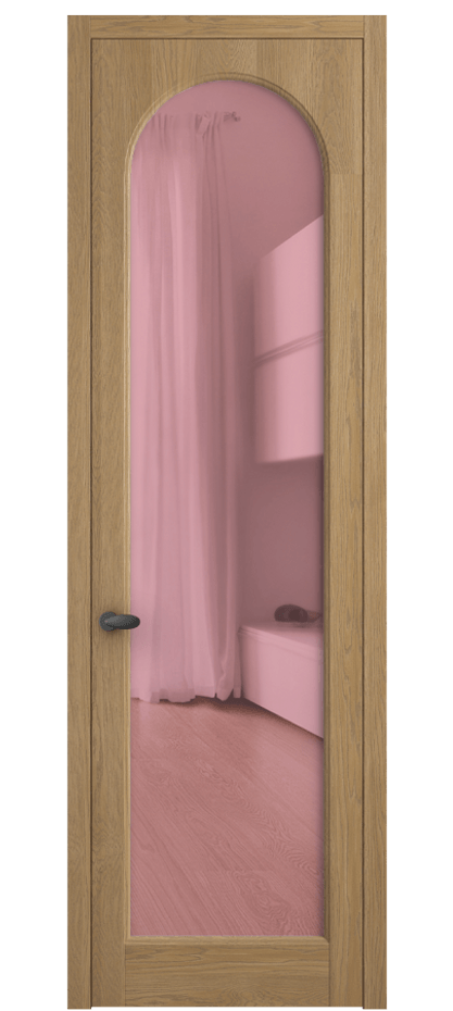 Межкомнатная дверь Палаццо 6804 Дуб пшеничный матовый Прозрачное розовое стекло, триплекс Цена 1028700 AMD | Volhovec
