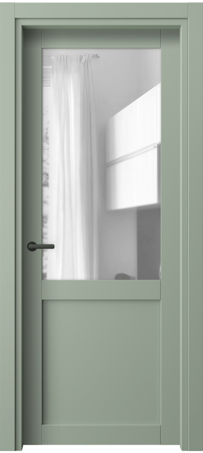 Межкомнатная дверь Neo// 2122 ПЭТ светло-оливковый Прозрачное стекло, триплекс Цена 164550 AMD | Volhovec