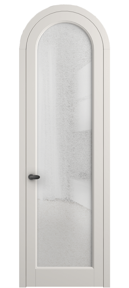 Межкомнатная дверь Палаццо 6814 Матовый пудровый белый Фактурное стекло "Лёд", триплекс Цена 905400 AMD | Volhovec