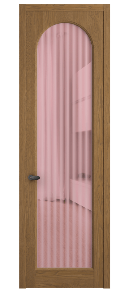 Межкомнатная дверь Палаццо 6804 Дуб пряный матовый Рифлёное розовое стекло "Дюна", триплекс Цена 1069100 AMD | Volhovec