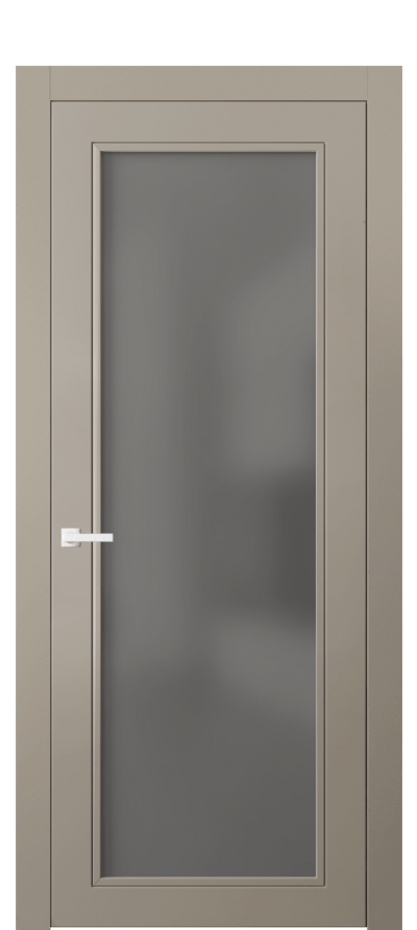 Межкомнатная дверь Neo Classic 8000 Матовый бисквитный Сатинированное серое стекло, триплекс Цена 503770 AMD | Volhovec