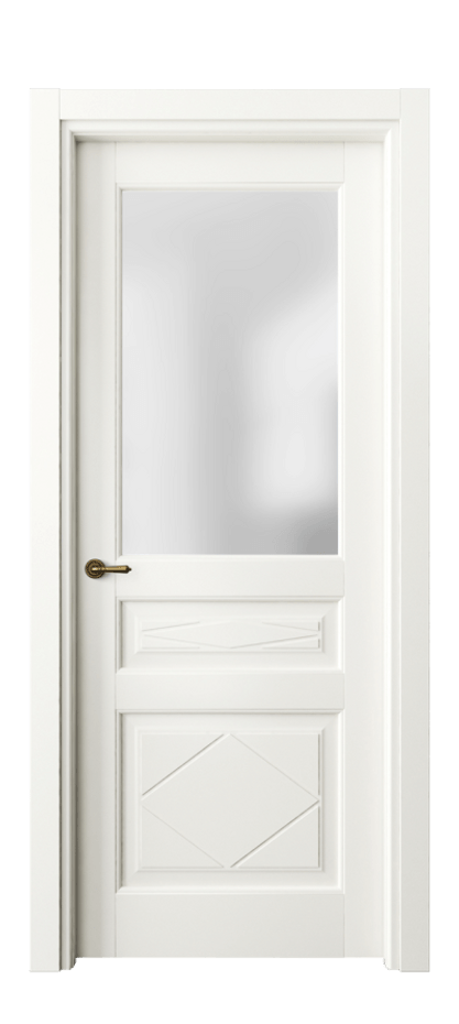 Межкомнатная дверь Тоскана Ромбо 6344 Матовый жемчужный Сатинированное стекло Цена 666970 AMD | Volhovec