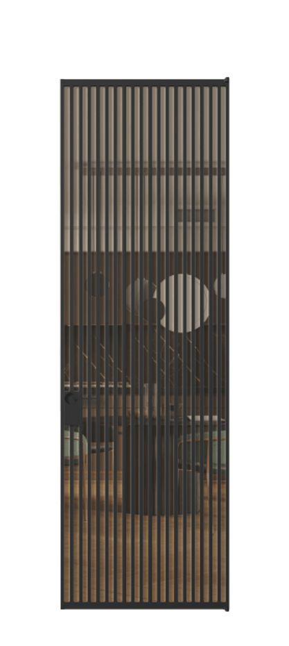 Алюминиевая дверь АЛПЛ040.06 Алюминий Черный Прозрачное оранжевое стекло, триплекс Цена 1146020  | Volhovec