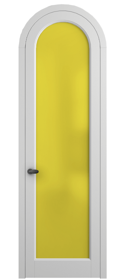 Межкомнатная дверь Палаццо 6814 Матовый белоснежный Сатинированное жёлтое стекло, триплекс Цена 844100 AMD | Volhovec