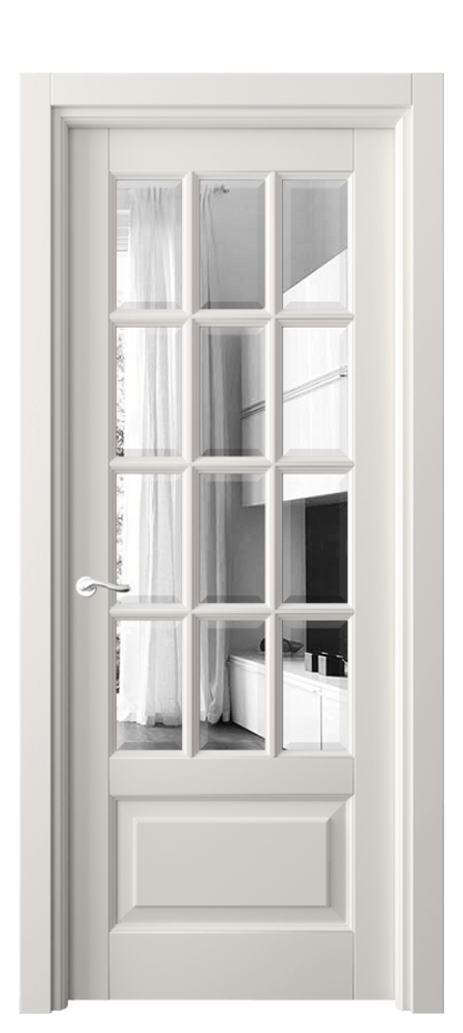 Межкомнатная дверь Lignum 0728 Бук пудровый белый Двустороннее зеркало с фацетом, триплекс, 8 мм Цена 635550 AMD | Volhovec