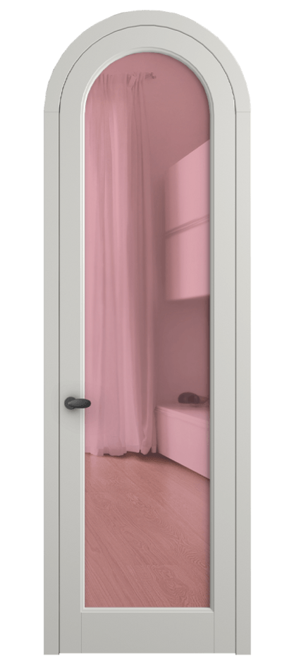 Межкомнатная дверь Палаццо 6814 Матовый серый Прозрачное розовое стекло, триплекс Цена 865000 AMD | Volhovec